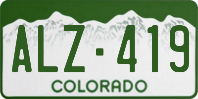 CO license plate ALZ419