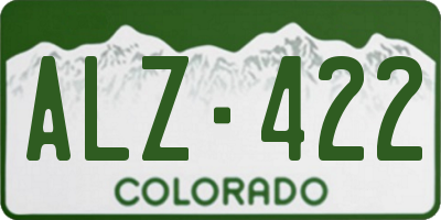 CO license plate ALZ422