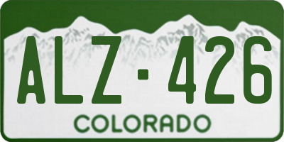CO license plate ALZ426