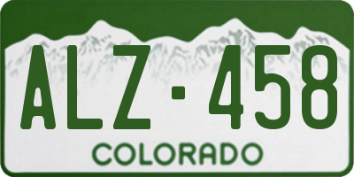 CO license plate ALZ458