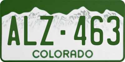 CO license plate ALZ463