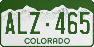 CO license plate ALZ465