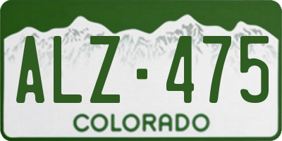 CO license plate ALZ475