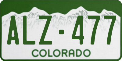 CO license plate ALZ477