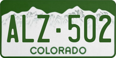 CO license plate ALZ502