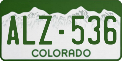 CO license plate ALZ536