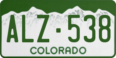 CO license plate ALZ538