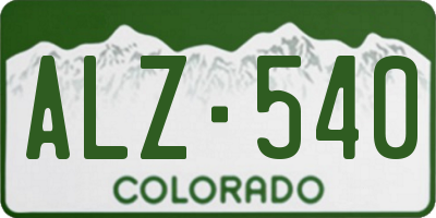 CO license plate ALZ540