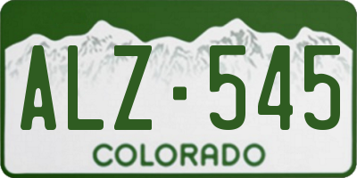 CO license plate ALZ545