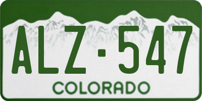CO license plate ALZ547