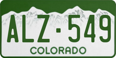 CO license plate ALZ549