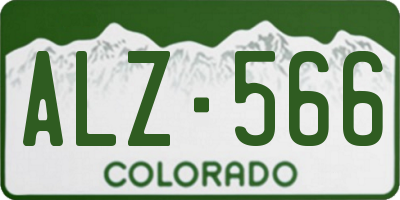 CO license plate ALZ566