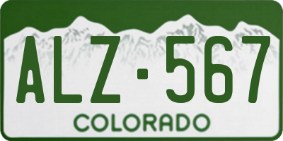 CO license plate ALZ567