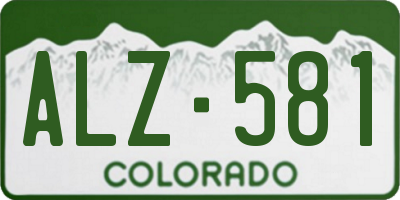 CO license plate ALZ581