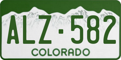CO license plate ALZ582