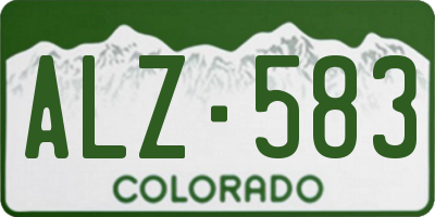 CO license plate ALZ583