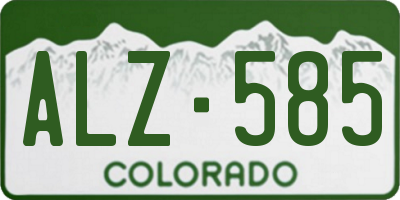 CO license plate ALZ585