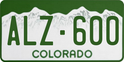 CO license plate ALZ600