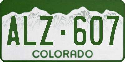 CO license plate ALZ607