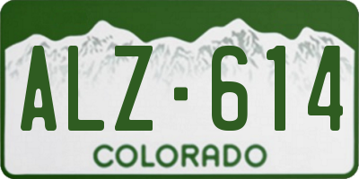 CO license plate ALZ614