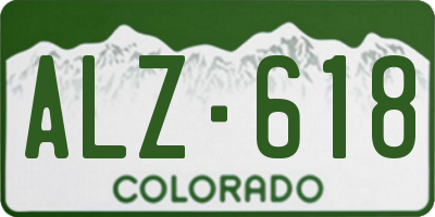 CO license plate ALZ618