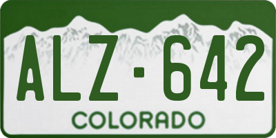 CO license plate ALZ642