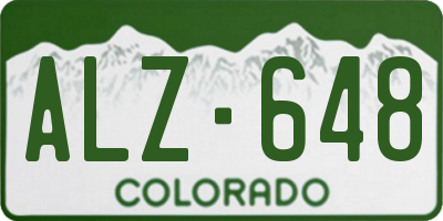 CO license plate ALZ648