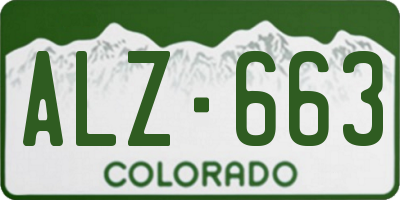 CO license plate ALZ663