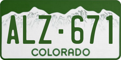 CO license plate ALZ671