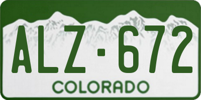 CO license plate ALZ672