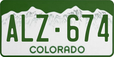 CO license plate ALZ674