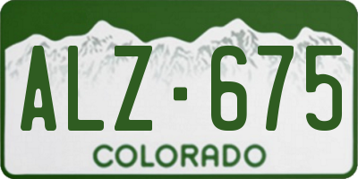 CO license plate ALZ675