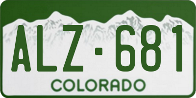 CO license plate ALZ681