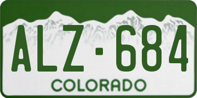 CO license plate ALZ684