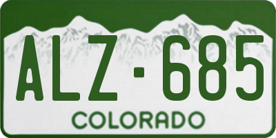 CO license plate ALZ685