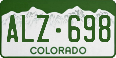 CO license plate ALZ698