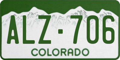 CO license plate ALZ706