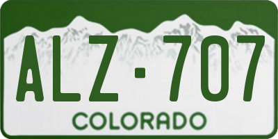 CO license plate ALZ707