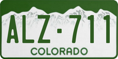 CO license plate ALZ711