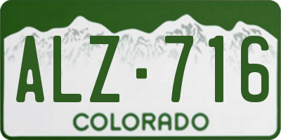CO license plate ALZ716