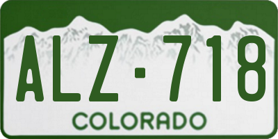 CO license plate ALZ718