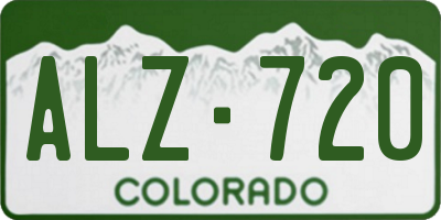 CO license plate ALZ720