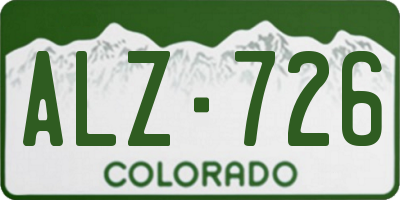 CO license plate ALZ726