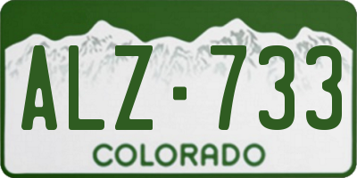 CO license plate ALZ733
