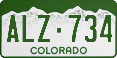 CO license plate ALZ734