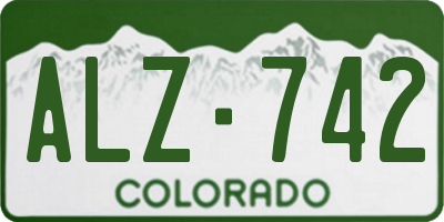 CO license plate ALZ742