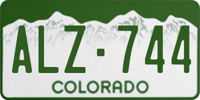 CO license plate ALZ744