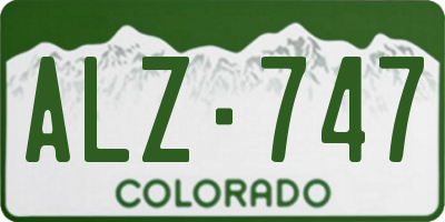 CO license plate ALZ747