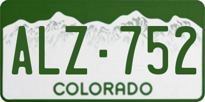 CO license plate ALZ752