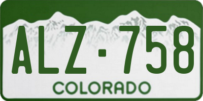 CO license plate ALZ758